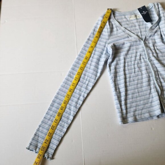 Abercrombie Kids girls 13 / 14 cropped long sleeve cardigan New blue - Picture 10 of 11